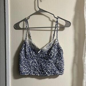 Floral Lace Trim Cropped Camisole